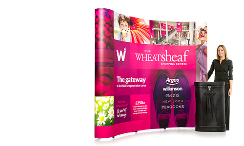 Our range of standard pop up kits with all the basics you need for your display – frame, magnetic bars, printed graphic panels and wheeled case.